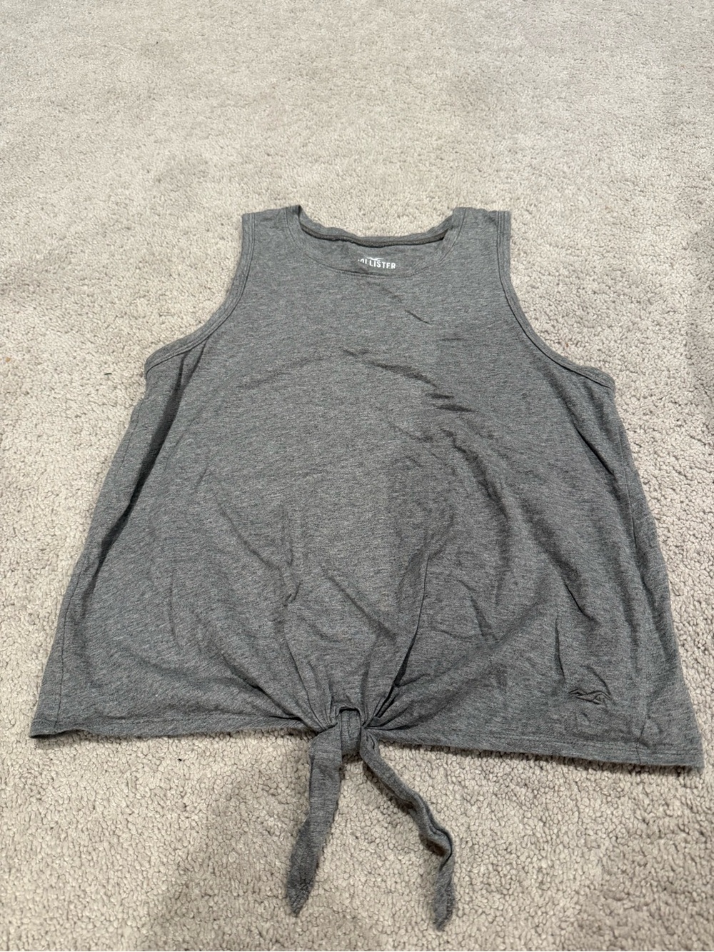 Hollister Gray Tie-Front Sleeveless Tank